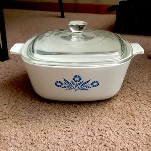 corningware blue corn flower 1.5qt with glass lid